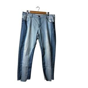 VIP Jeans Womens Size 19/20 Light Wash Denim Colorblock Skinny Jeans Curvy Artsy